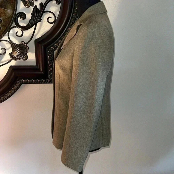 Le Suit Women’s Tan Tweed Blazer Jacket Size 6P - Picture 6 of 16
